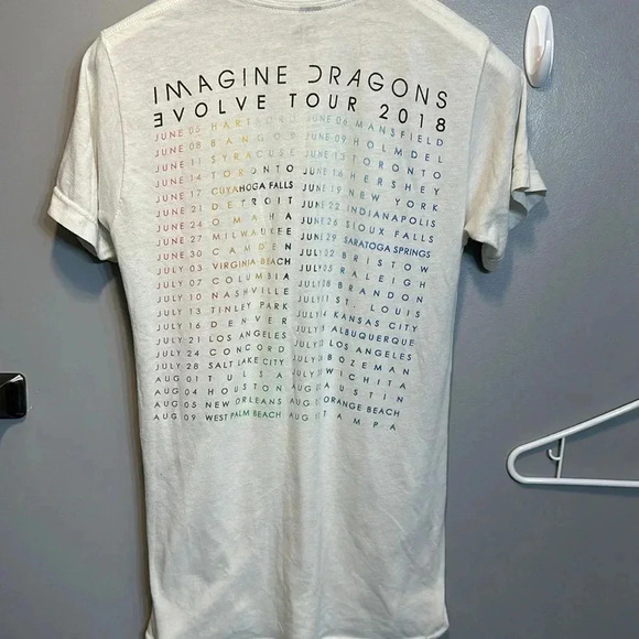 💥2018 imagine dragons white shirt size small evolve tour short sleeve unisex - Picture 6 of 8